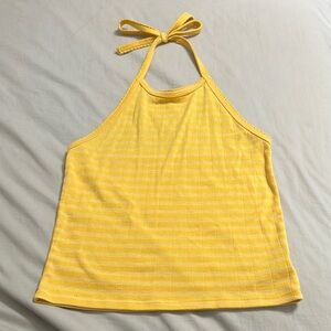 American Eagle Outfitters Yellow Tie Front Sleeveless Tank Top